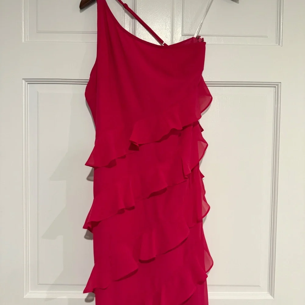 Lovers & Friends Junette Gown Hot Pink One Strap - Picture 6 of 11